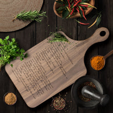Load image into Gallery viewer, Hardwood Paddle Reciped Cutting Board
