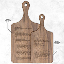 Load image into Gallery viewer, Hardwood Paddle Reciped Cutting Board