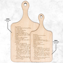Load image into Gallery viewer, Hardwood Paddle Reciped Cutting Board