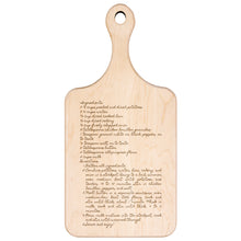 Load image into Gallery viewer, Hardwood Paddle Reciped Cutting Board