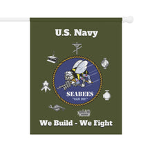 Load image into Gallery viewer, Seabees Garden Flag - Dixie Cup, Green Hat, Desert Storm, or Vietnam Veteran