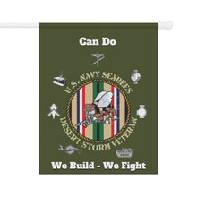 Load image into Gallery viewer, Seabees Garden Flag - Dixie Cup, Green Hat, Desert Storm, or Vietnam Veteran