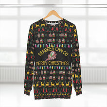 Load image into Gallery viewer, Seabee Black Ugly Christmas AOP Unisex Sweatshirt