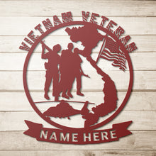 Load image into Gallery viewer, Custom Vietnam Veteran Metal Wall Art