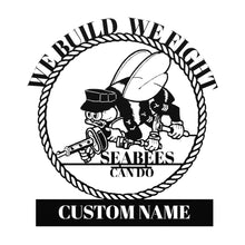 Load image into Gallery viewer, Seabee Metal Art with Custom Name