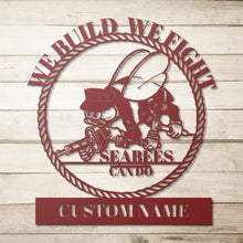 Load image into Gallery viewer, Seabee Metal Art with Custom Name