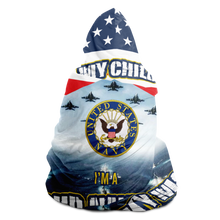 Load image into Gallery viewer, Proud Navy Mom Hooded Blanket