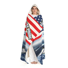Load image into Gallery viewer, Proud Navy Mom Hooded Sherpa Fleece Blanket