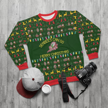 Load image into Gallery viewer, Seabee Green Ugly Christmas All Over Print Unisex Sweatshirt