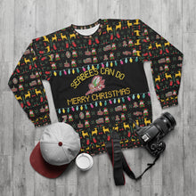 Load image into Gallery viewer, Seabee Black Ugly Christmas AOP Unisex Sweatshirt