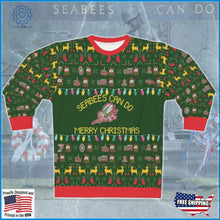 Load image into Gallery viewer, Seabee Green Ugly Christmas All Over Print Unisex Sweatshirt