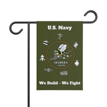 Load image into Gallery viewer, Seabees Garden Flag - Dixie Cup, Green Hat, Desert Storm, or Vietnam Veteran