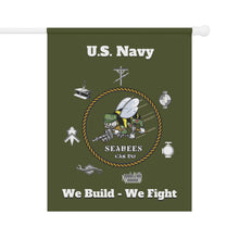 Load image into Gallery viewer, Seabees Garden Flag - Dixie Cup, Green Hat, Desert Storm, or Vietnam Veteran