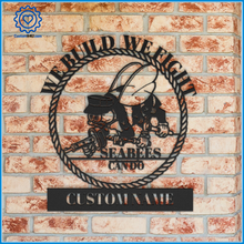 Load image into Gallery viewer, Seabee Metal Art with Custom Name