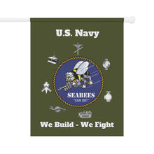 Load image into Gallery viewer, Seabees Garden Flag - Dixie Cup, Green Hat, Desert Storm, or Vietnam Veteran
