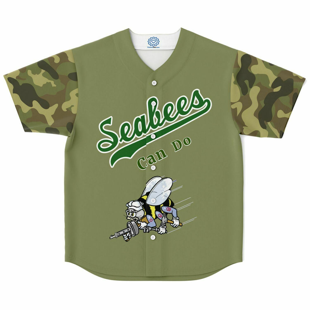 Personalized Seabee Can Do Baseball Jersey - All Over Print