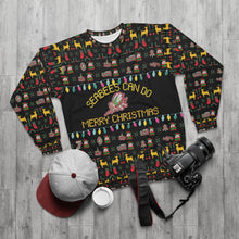Load image into Gallery viewer, Seabee Black Ugly Christmas AOP Unisex Sweatshirt
